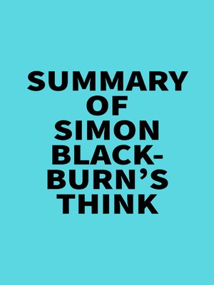 cover image of Summary of Simon Blackburn's Think